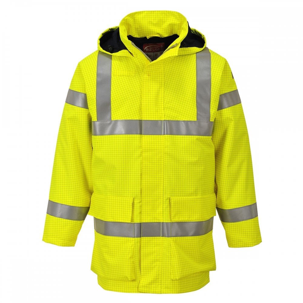 Bizflame FR Rain Jacket - Color: Yellow - Talla: Small S Gelb, S Gelb