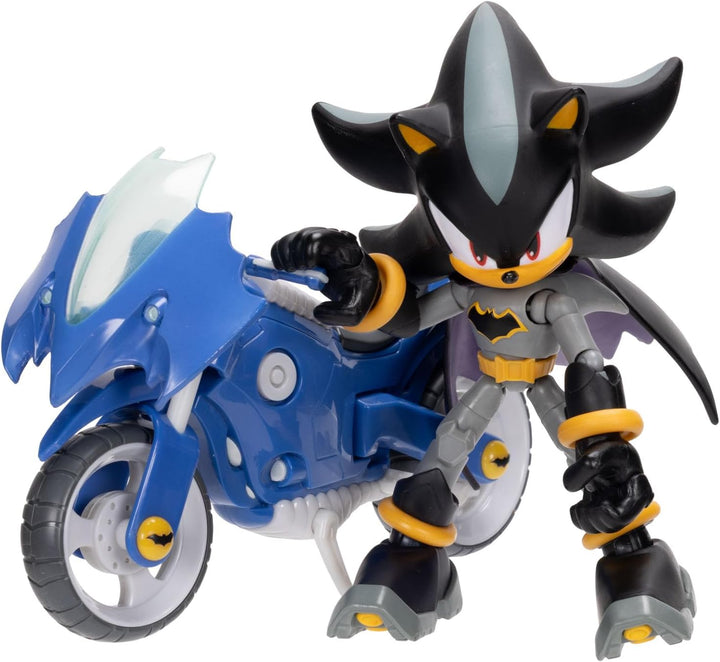 DC x Sonic Shadow als Batman & Batcycle Actionfiguren-Set, offiziell lizenziert von Jakks Pacific, 1