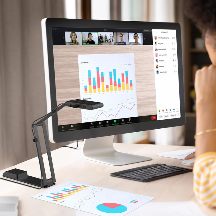 VIISAN VS13AI 4K Dokumentenkamera mit AI-Rauschunterdrückung Mikrofon–Ideal für Live-Demo in der Kla