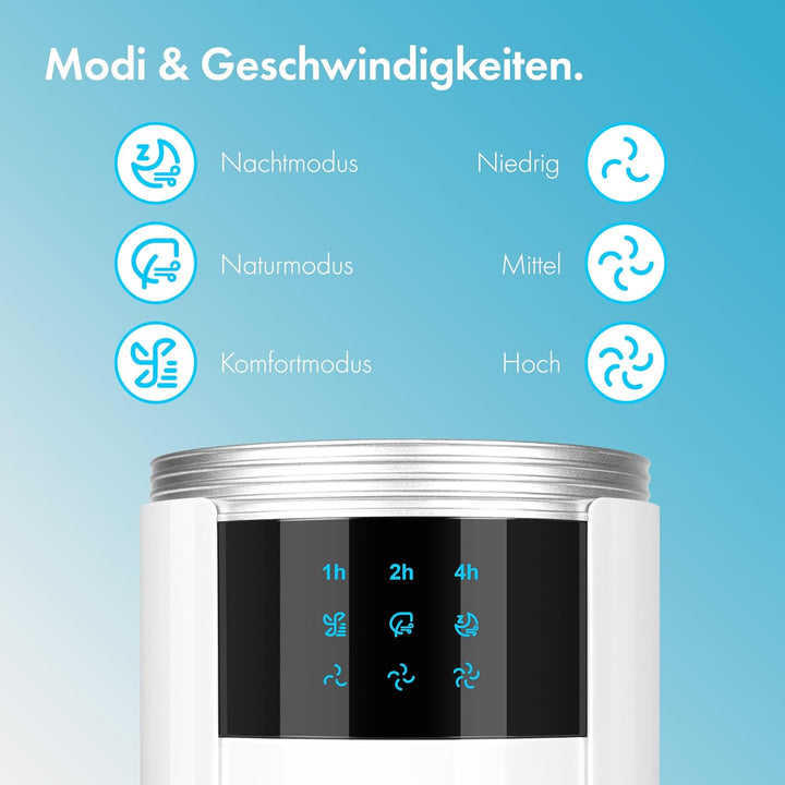 VonHaus 87 cm Turmventilator, Elektroventilator, Schwenkender Ventilator Leise für Jeden Raum, Venti