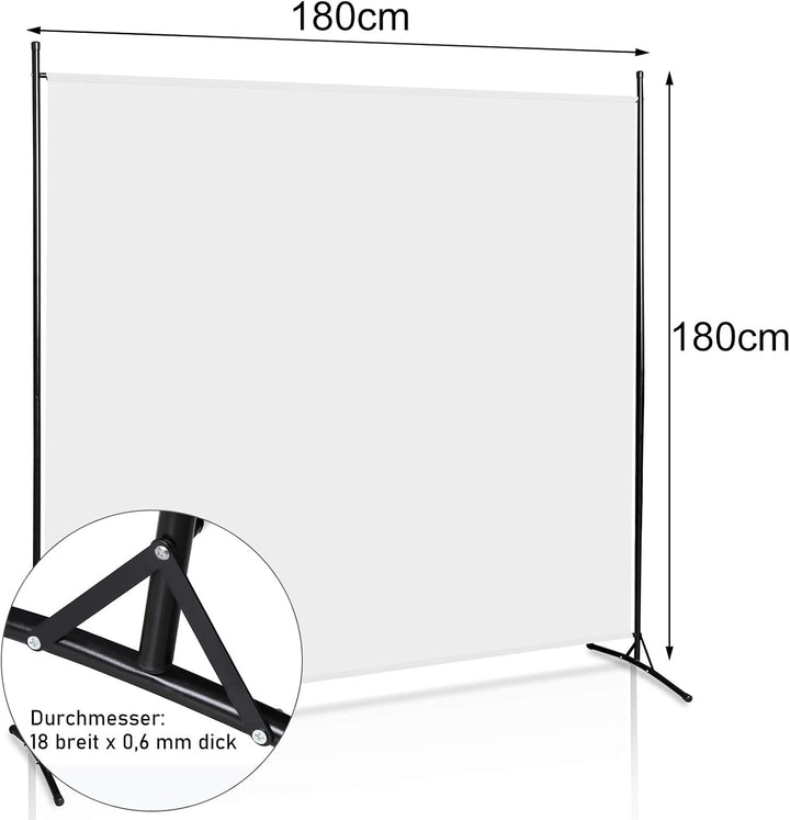 Gimisgu Paravent 180x180cm Raumteiler Gross Garten Stellwand Trennwand Balkon Sichtschutz, 1 Teilig,