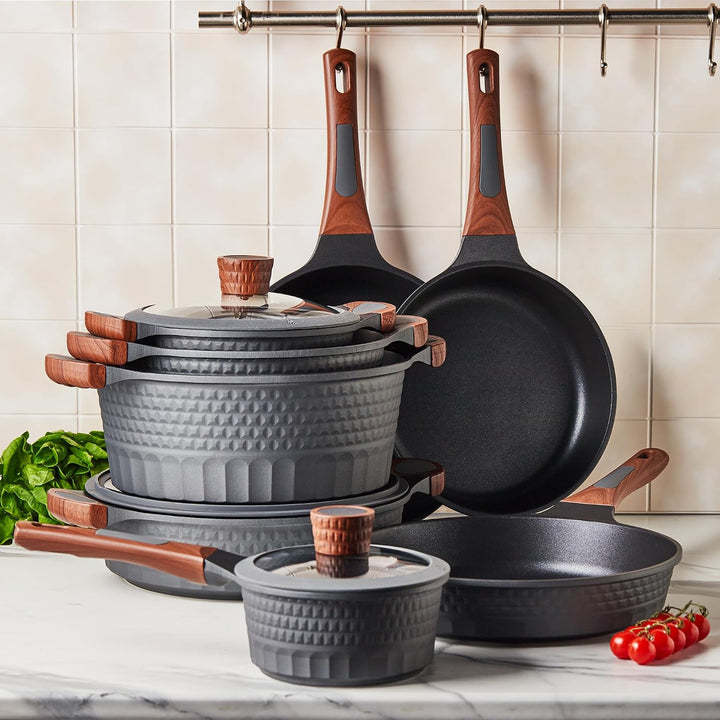 RESTO Kochtopf Schmortopf 4,4L mit Deckel 28cm, H=8cm | Antihaftbeschichtung | im Geschenkkarton | F