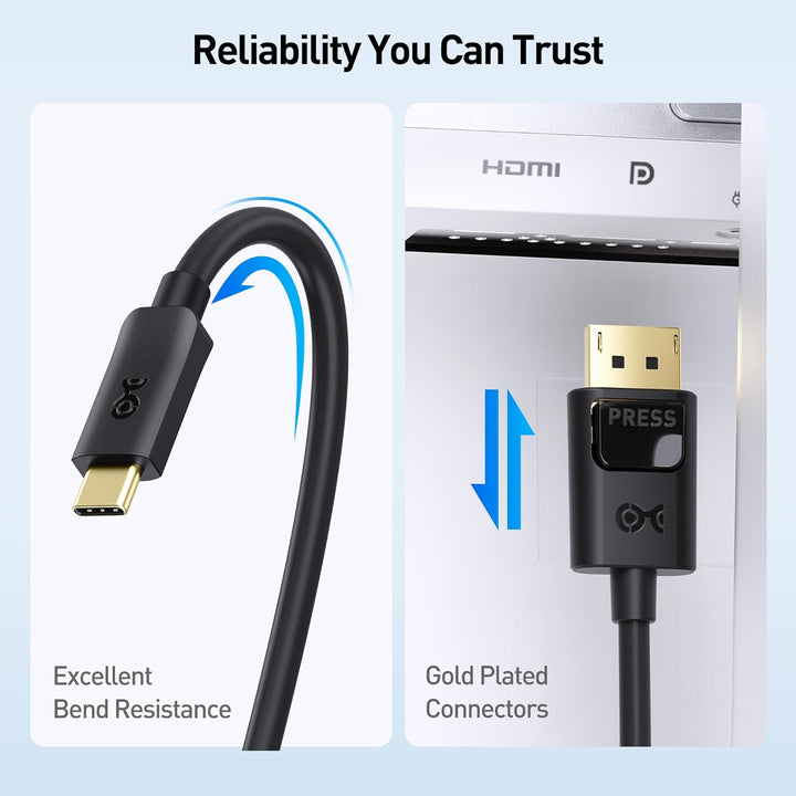 Cable Matters USB C DisplayPort Kabel 8K 60Hz (USB C auf DisplayPort Kabel, USB C zu DisplayPort 1.4