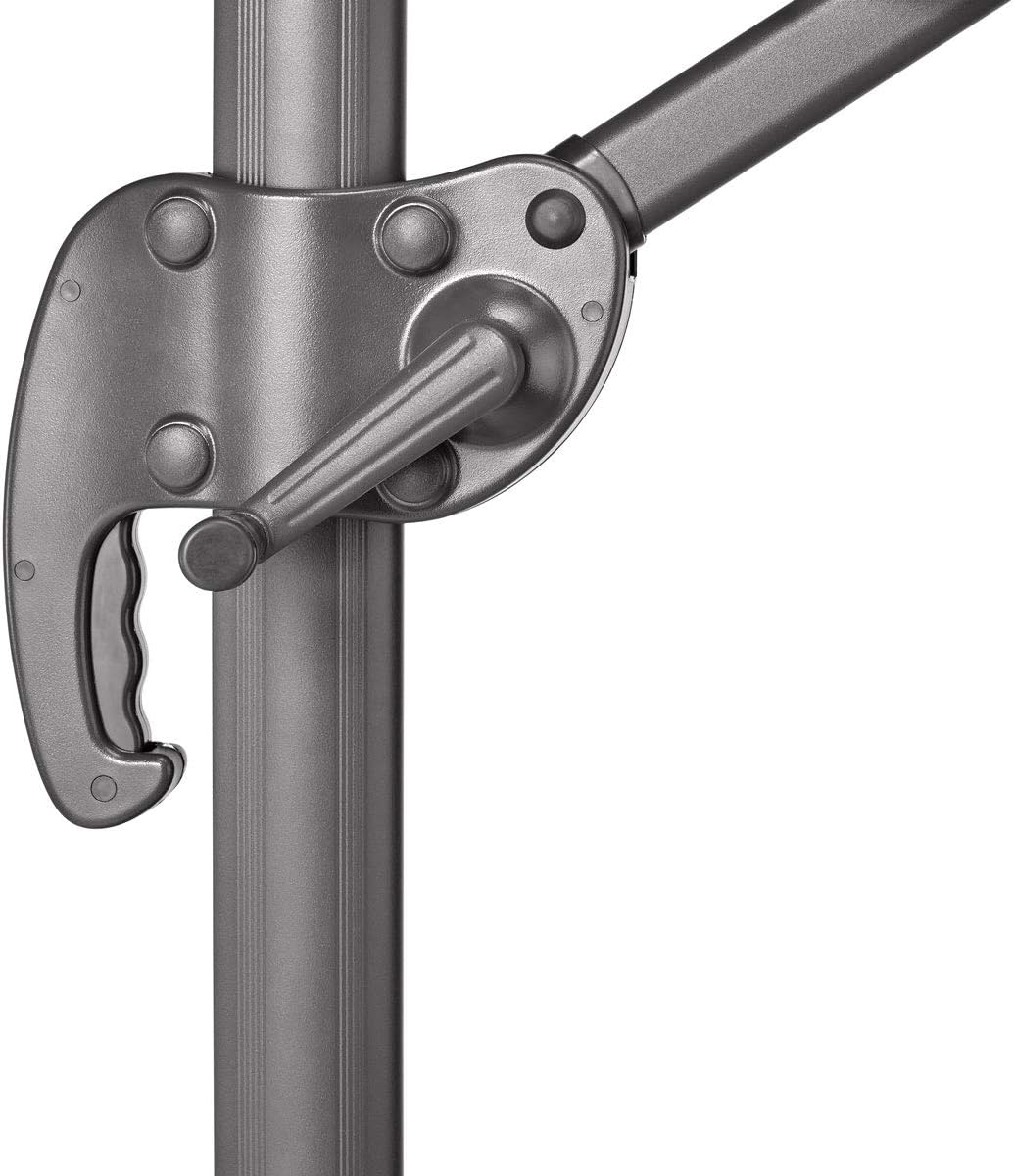 SVITA Sonnenschirm Ø 300 cm Aluminium-Ampelschirm mit Ständer und Kurbel, 360° Hebel-Konstruktion, k