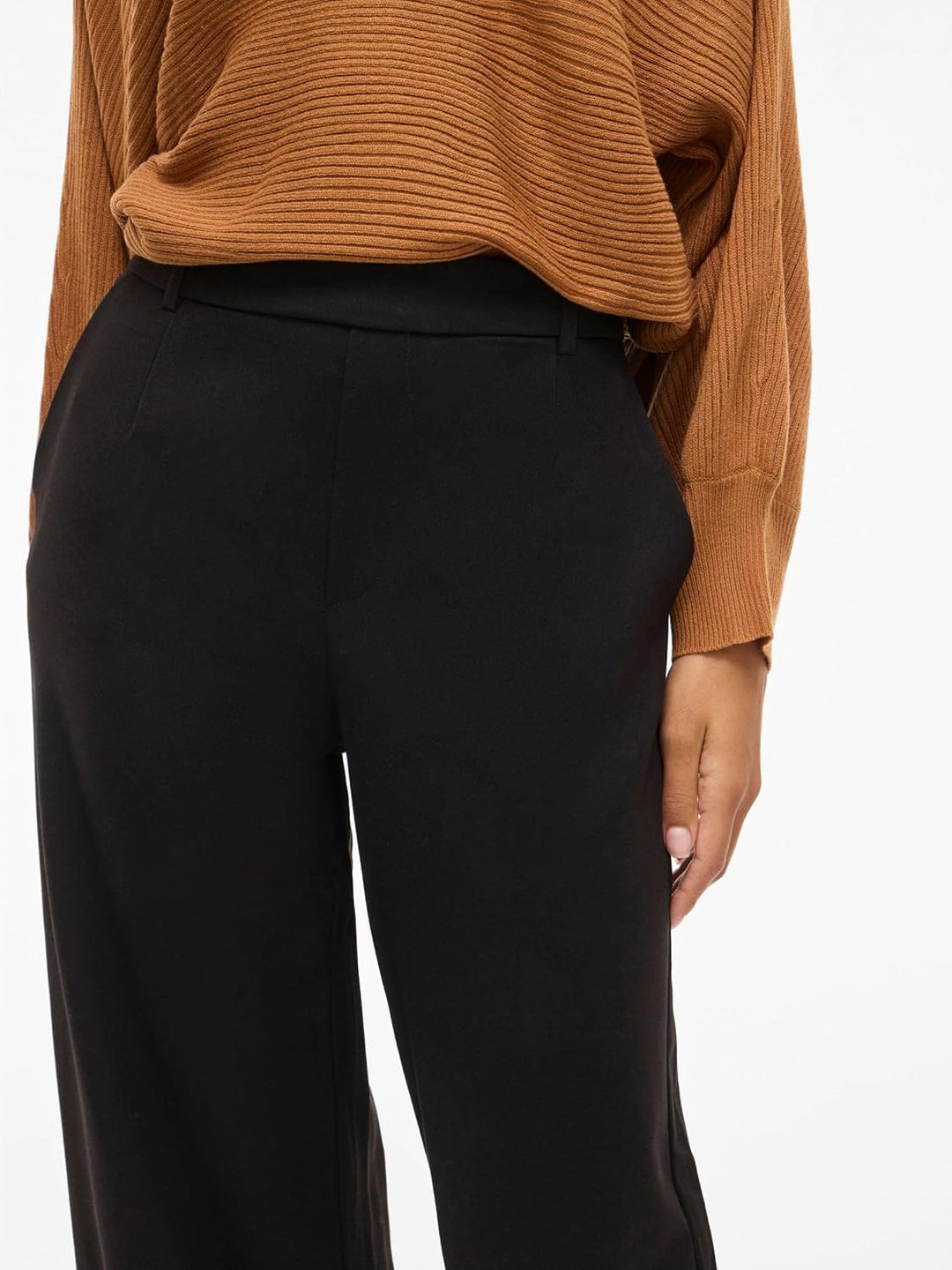 Vila Damen Vivarone Hw Wide Pant-Noos Stoffhose, Schwarz