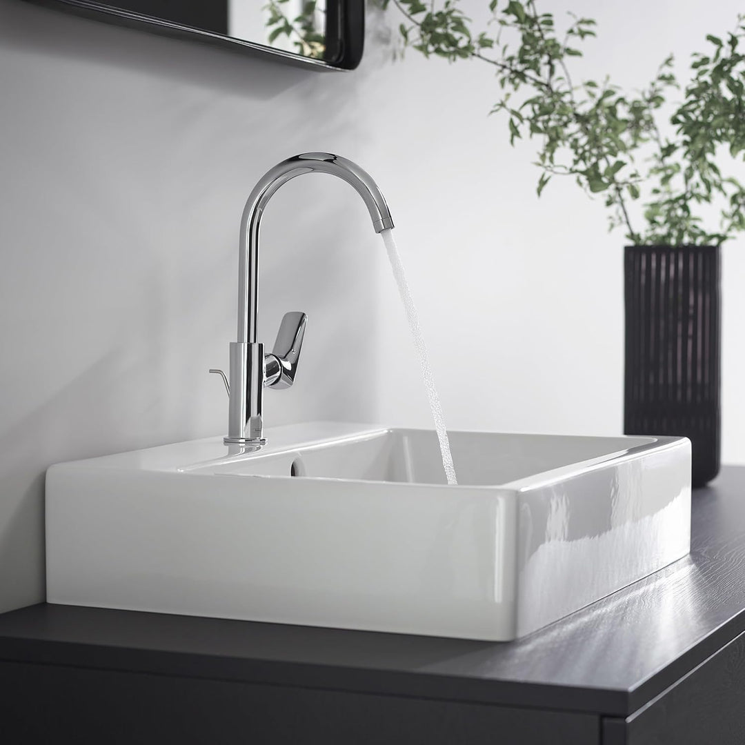 hansgrohe Wasserhahn Logis (Armatur mit Auslauf Höhe 210mm, Zugstangen-Ablaufgarnitur und Schwenkaus
