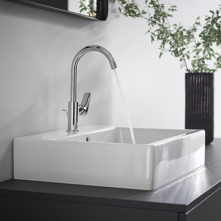 hansgrohe Wasserhahn Logis (Armatur mit Auslauf Höhe 210mm, Zugstangen-Ablaufgarnitur und Schwenkaus