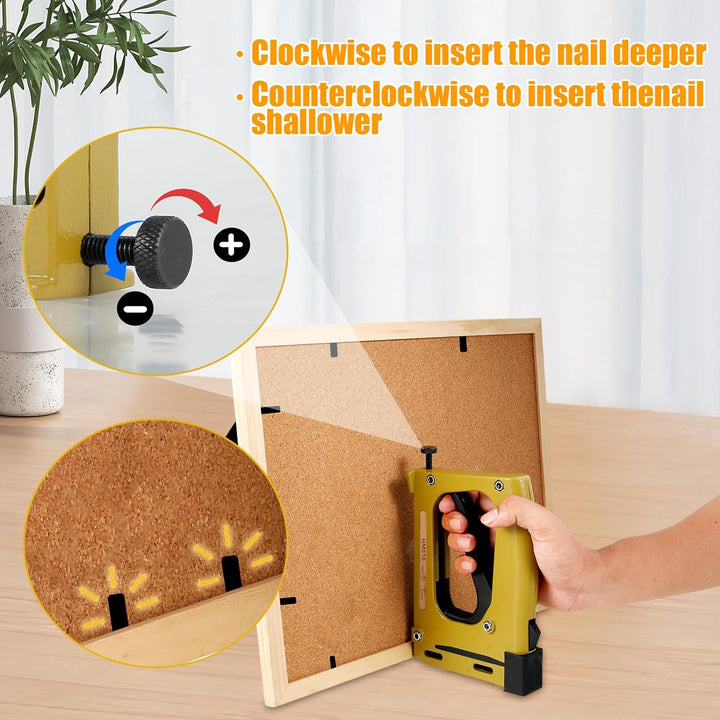 Point Driver Framing 20x12,5x3cm Handtacker mit Klammern Set Bilderrahmen Tacker mit 2000 Klammern P