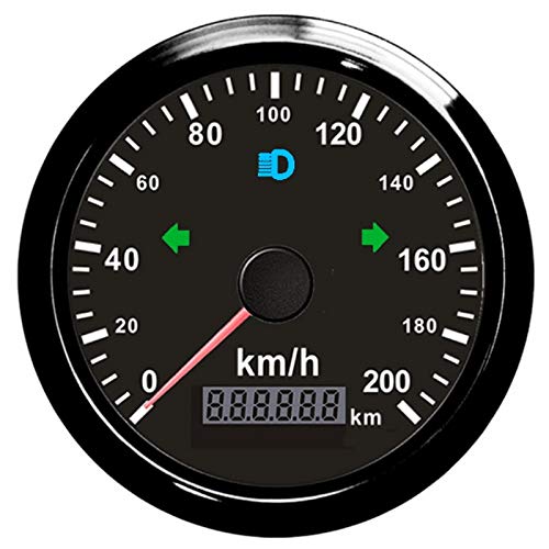 ELING GPS Tacho 200 km/h für Auto Motorrad ODO Kilometerstand 85 mm 12 V 24 V wasserdicht schwarz+sc
