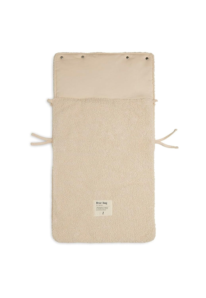 Jollein Fusssack Boucle Naturel - Teddy - Für Babyschale Kinderautositz Gruppe 0+ und Kinderwagen -