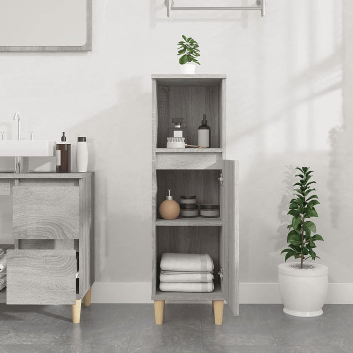 Tidyard Badezimmerschrank Mittlerer Schrank mit 1 Ablage und 2 Fächer hinter der Tür Badschrank Badr