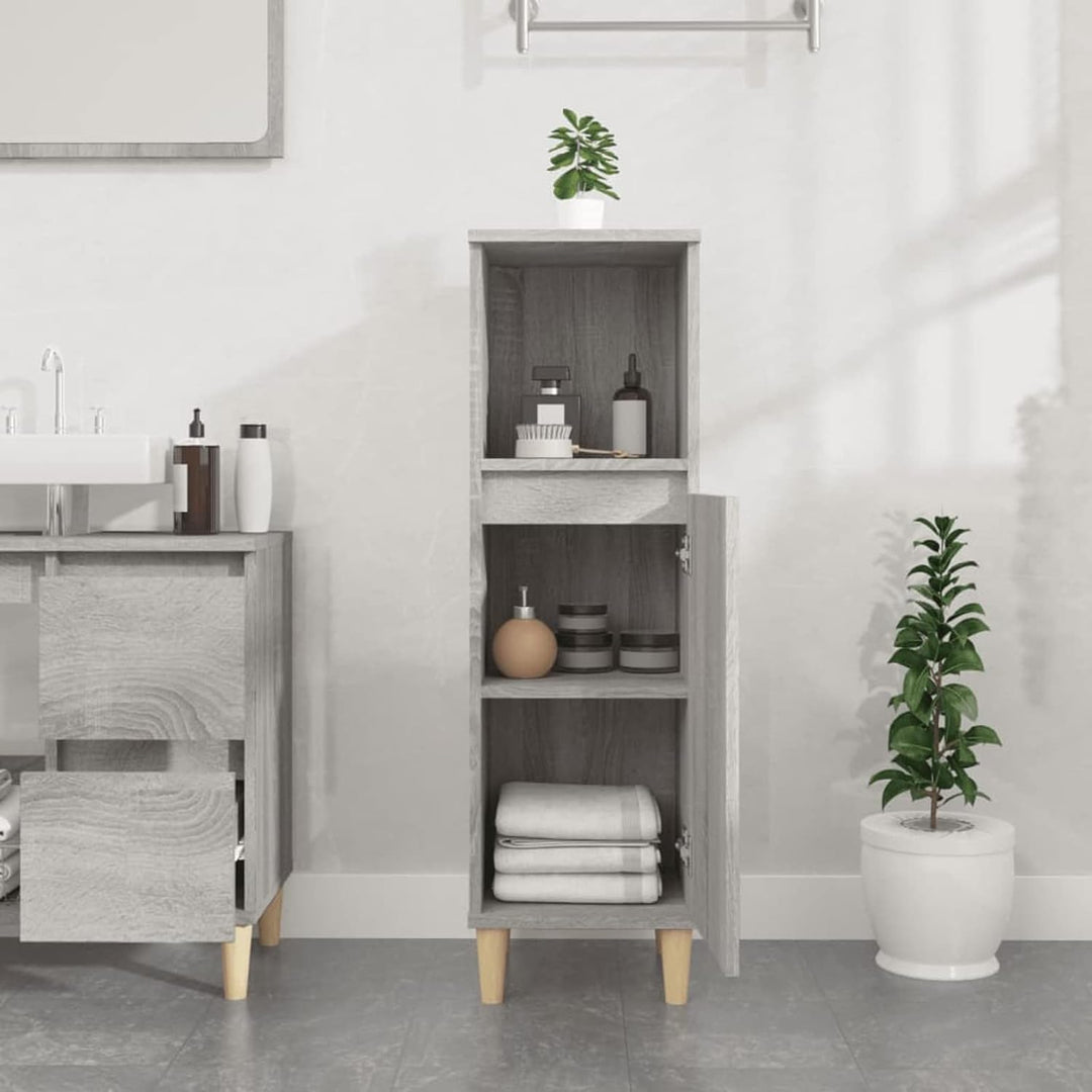 Tidyard Badezimmerschrank Mittlerer Schrank mit 1 Ablage und 2 Fächer hinter der Tür Badschrank Badr