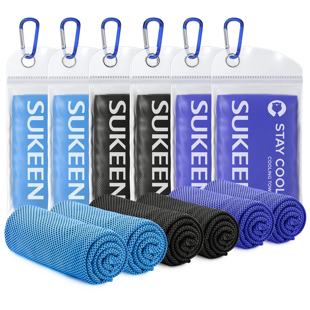 Sukeen Kühlendes Handtuch, 6er Set Kühlhandtuch Cool Towel, Gym Handtuch, Eishandtuch Kühltuch Hals,