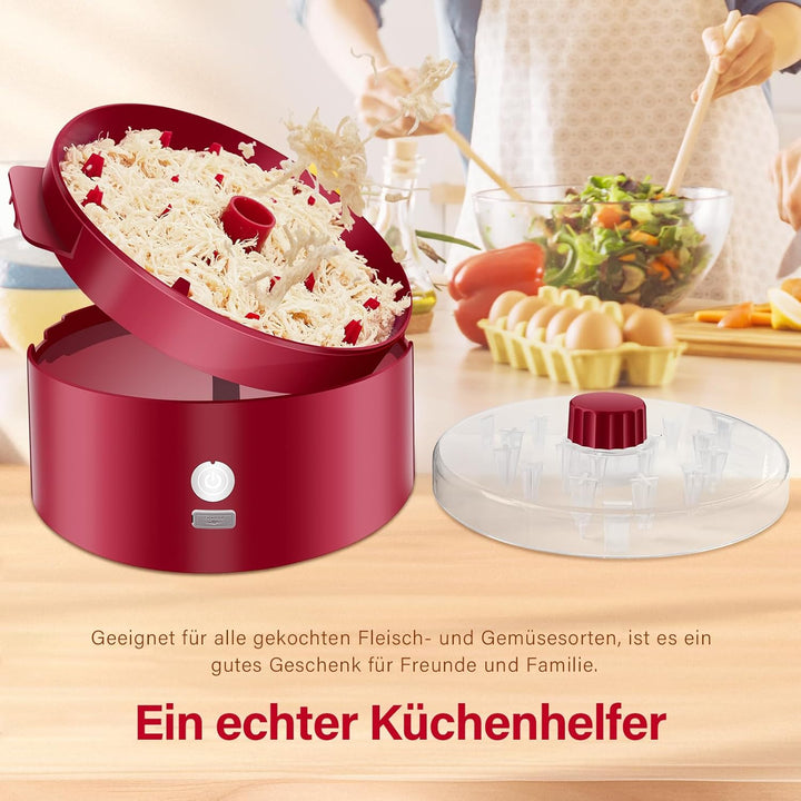 Automatischer Elektrischer Hähnchen-Zerkleinerer|Typ-C Schnellladung & 60min Laufzeit|8"/20CM sichtb