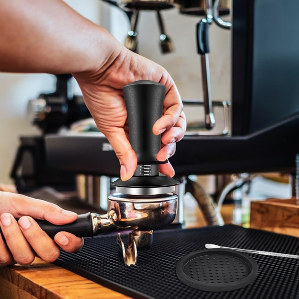 51mm Kaffee Tamper Set, 22pcs Espresso Tamper Set, Barista Set mit Espresso Tamper, Kaffeerührer, Rü