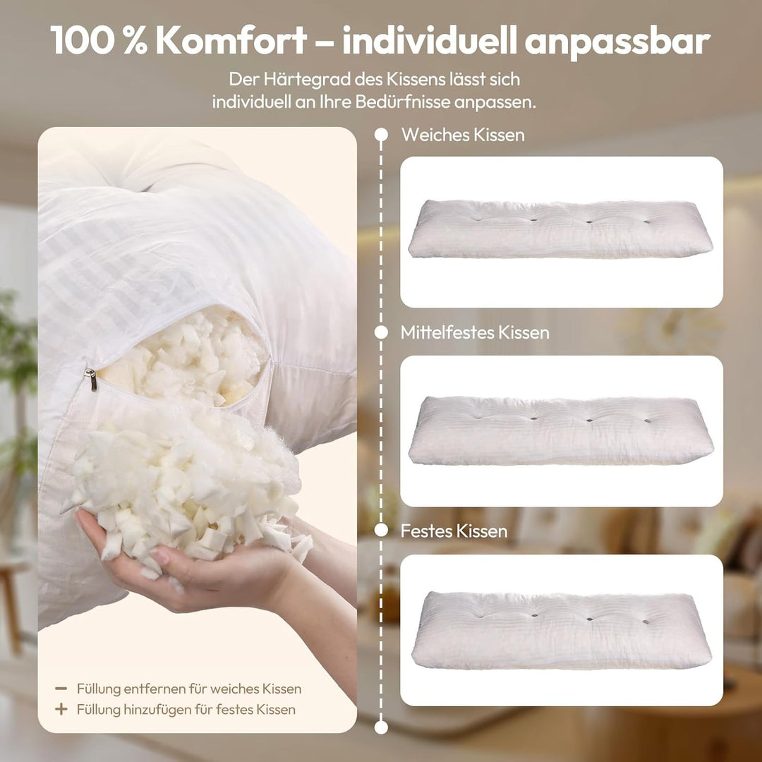 Treeboy Lesekissen Bett & Sofa Rückenkissen, Keilkissen mit abnehmbarem Chenille-Bezug - Ergonomisch