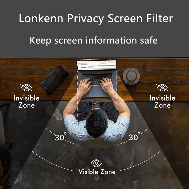 Lonkenn 13.3 Zoll Laptop Privacy Filter, Premium Blickschutzfilter, Robust und Wiederverwendbar, Pri