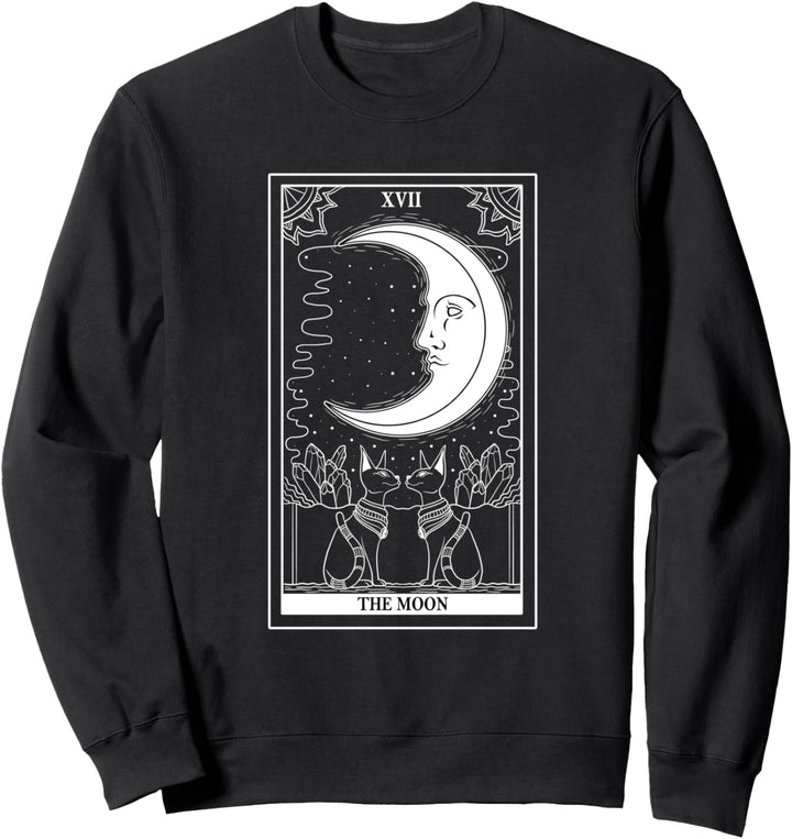 Tarotkarte Der Mond Wahrsager Okkulte Hexe Wiccan Karten Sweatshirt