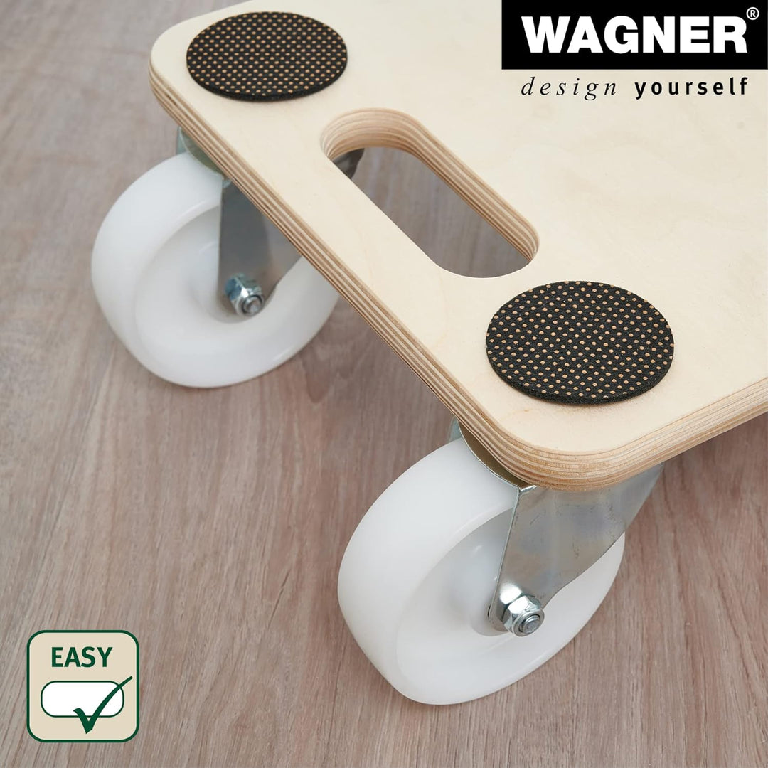 WAGNER Transportroller Transporthilfe 1129 I Möbelroller aus Schichtholz I 59 x 29 x 13,5 cm, Tragkr