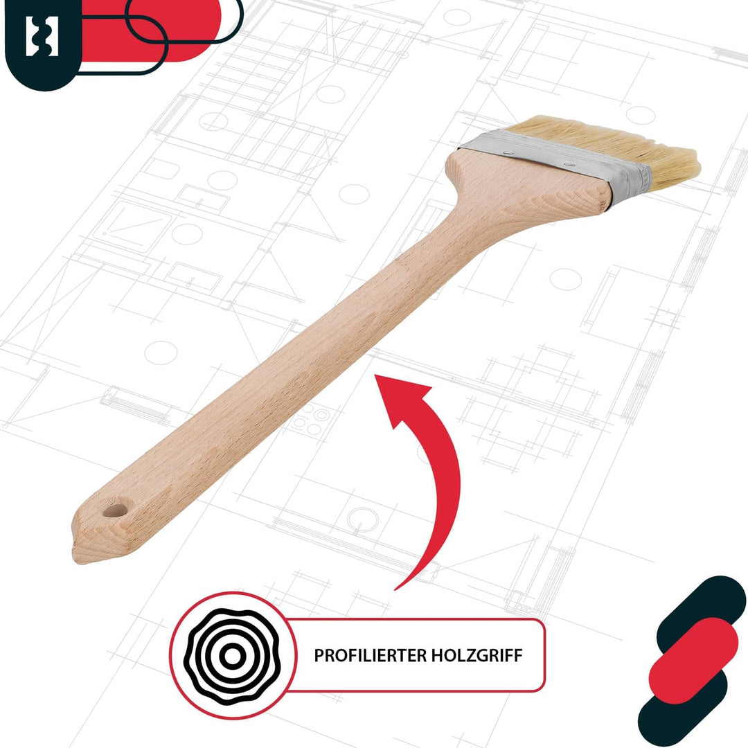 KOTARBAU® 10er Set Heizkörperpinsel 76 mm Winkelpinsel Lasurpinsel Lackierpinsel Malerpinsel Holzpin