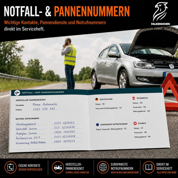 Serviceheft Auto | Universal Scheckheft, Inspektionsheft &amp; Wartungsheft für KFZ, PKW, Oldtimer, UVM,