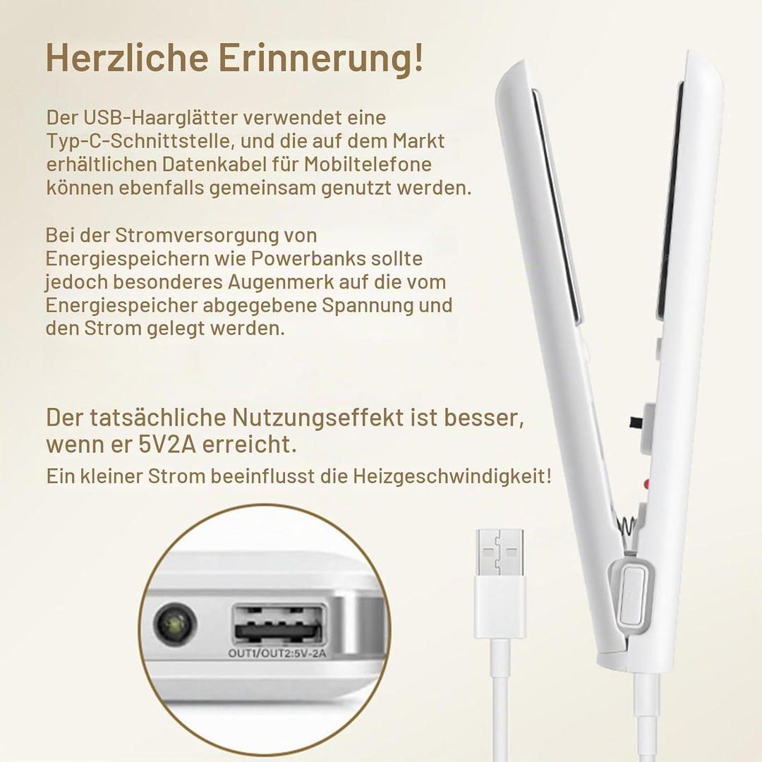 Mini Lockenstab USB Glätteisen Kabellos Dual Purpose Curling Eisen Tragbarer Reise Lockenstab Haargl