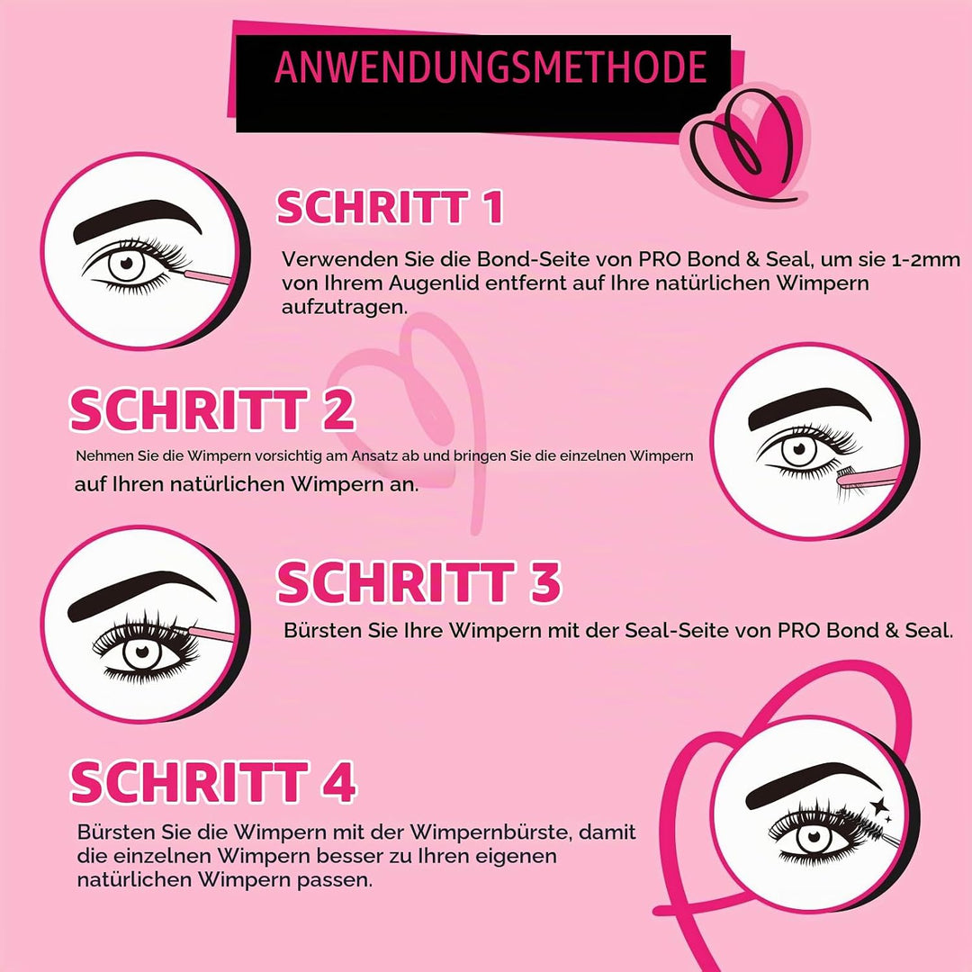 Pro Falsche Wimpern Extension Kit Curlo 280 Stück mit Kleber, Siegel und Pinzette für Haarverlängeru