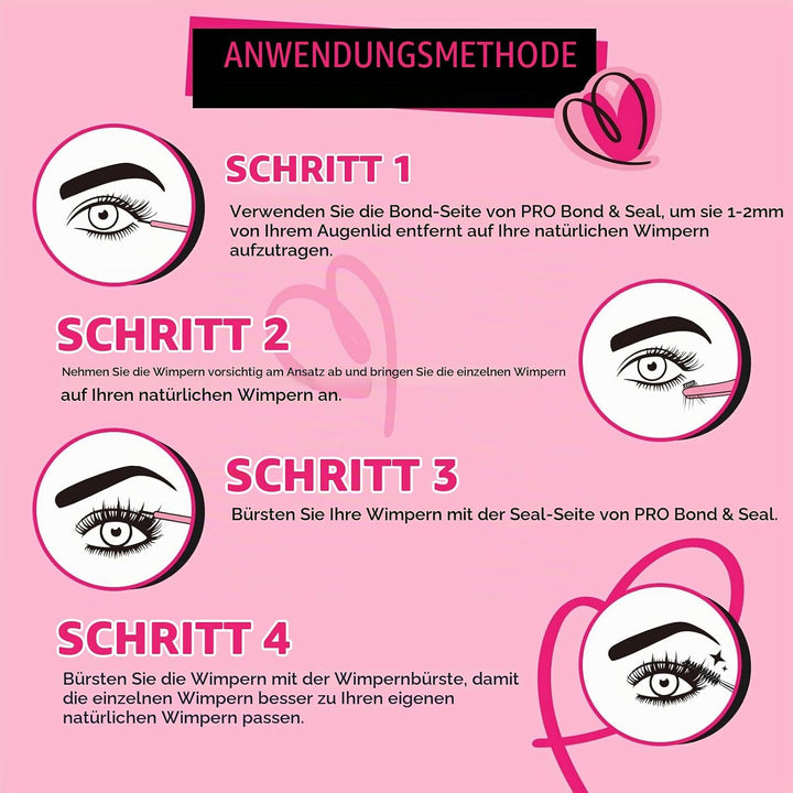 Pro Falsche Wimpern Extension Kit Curlo 280 Stück mit Kleber, Siegel und Pinzette für Haarverlängeru