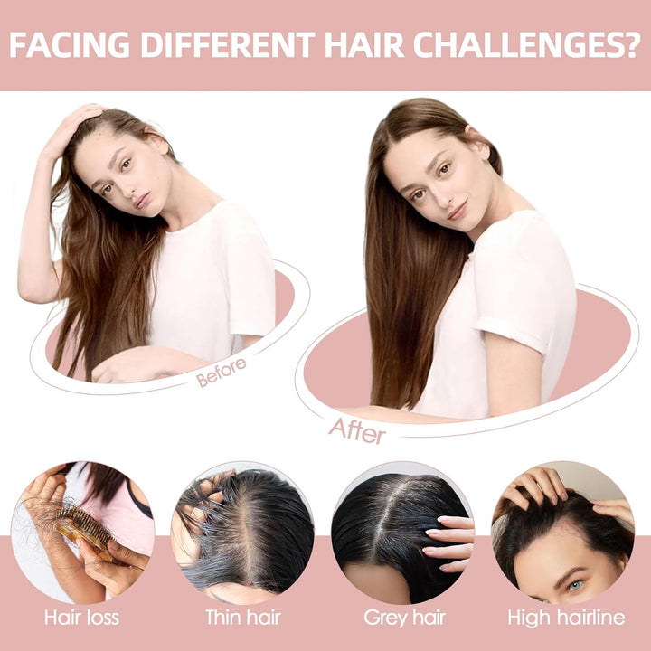 Silk-co Hair Topper Echthaar 8x10cm handgebunden Basis Toupet Damen, kein Pony Clip in Haarteile mit