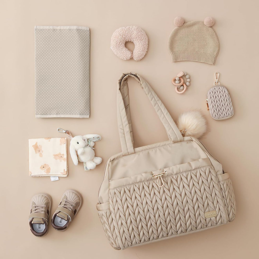 Wickeltasche, Baby-Reise-Organizer (Beige), Beige