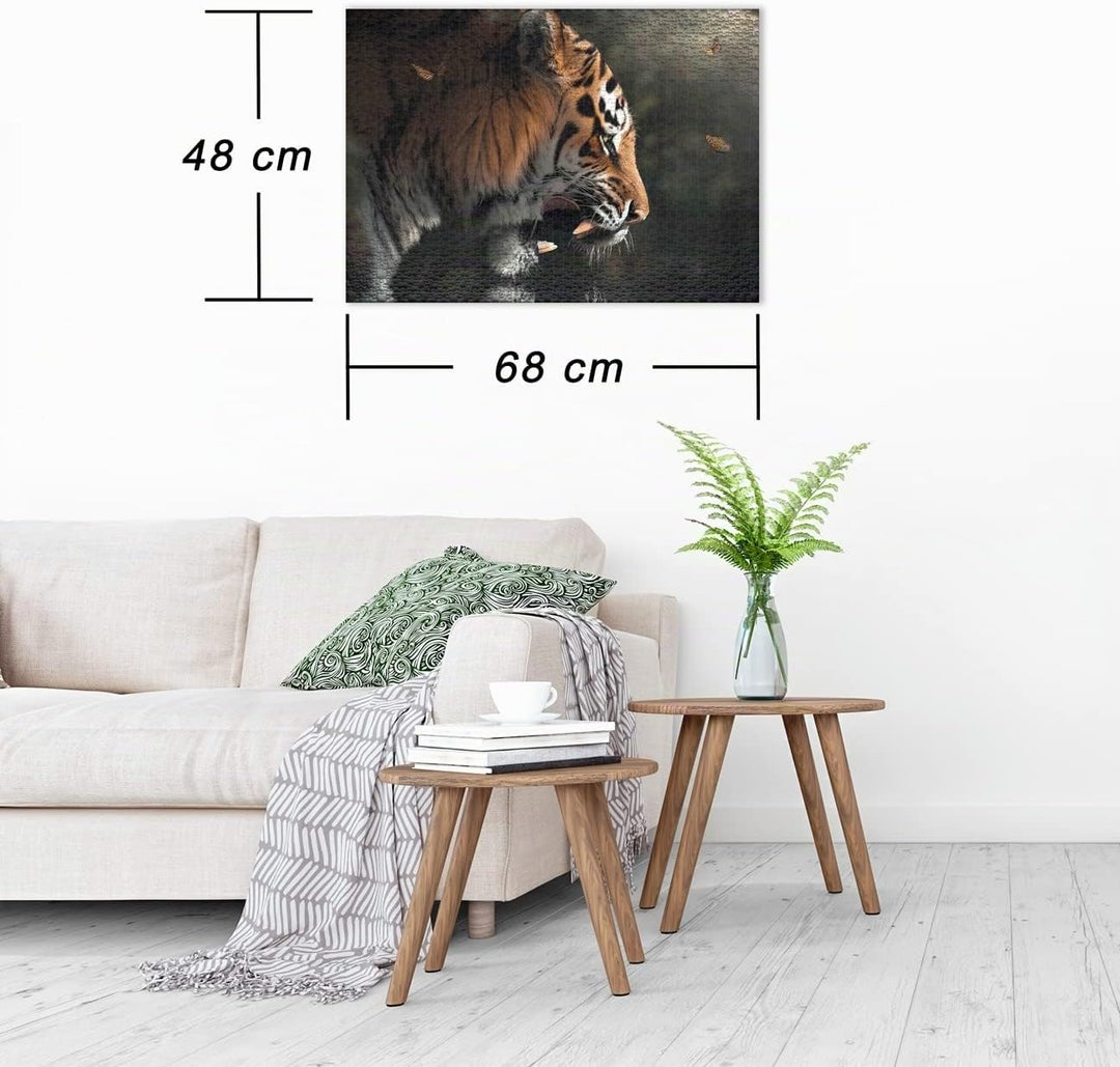 Ulmer Puzzleschmiede - Puzzle „Rumble in The Jungle“ - Eindrucksvolles 1000 Teile Puzzle mit Löwe un