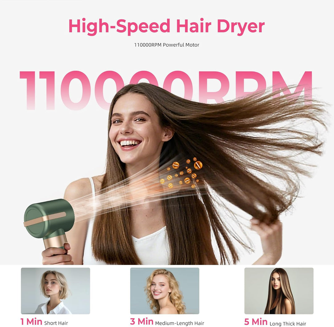 7 In 1 Airstyler Pro, Atopskins Hairstyler Warmluftbürste Set, 11,0000 Rpm Föhn mit Diffusor, Rundbü