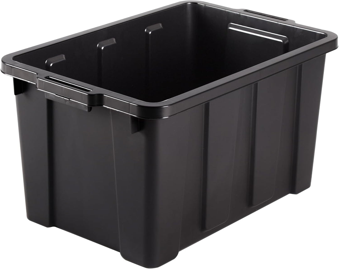 Iris Ohyama Heavy Duty Organisation Boxes, 50L, 3er-Set, Rot, Gross, Robust, Stapelbar, Aufbewahrung
