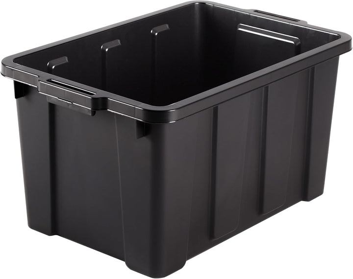 Iris Ohyama Heavy Duty Organisation Boxes, 50L, 3er-Set, Rot, Gross, Robust, Stapelbar, Aufbewahrung