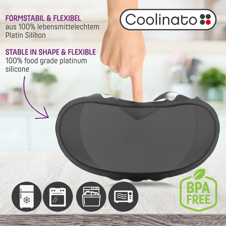 Coolinato 3er Set Silikon Backformen rund 16 cm 20 cm und 26 cm, Grau, Silikonformen zum Backen von