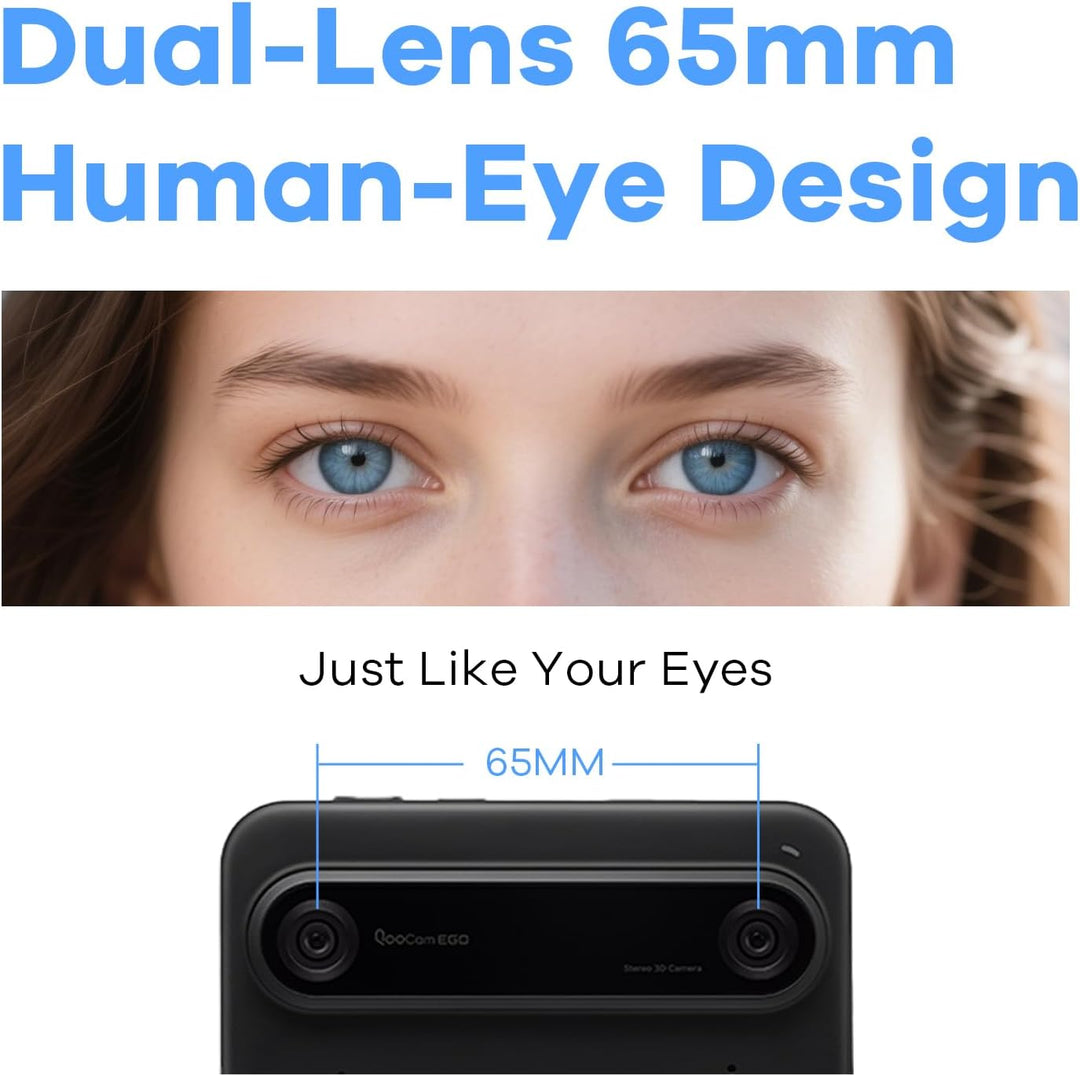 KanDao QooCam EGO 3D Camera - 24MP Photos 4K 60FPS Videos Viewer-Integrated 3D Stereoscopic Camera,