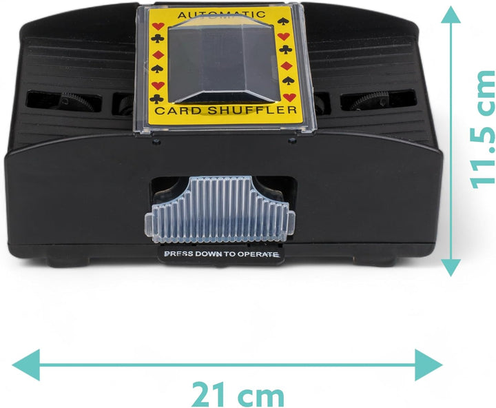 MIJOMA Automatischer Spielkartenmischer - Ideal für Standard-Spielkarten bis zu 9x6,5 cm, Praktische