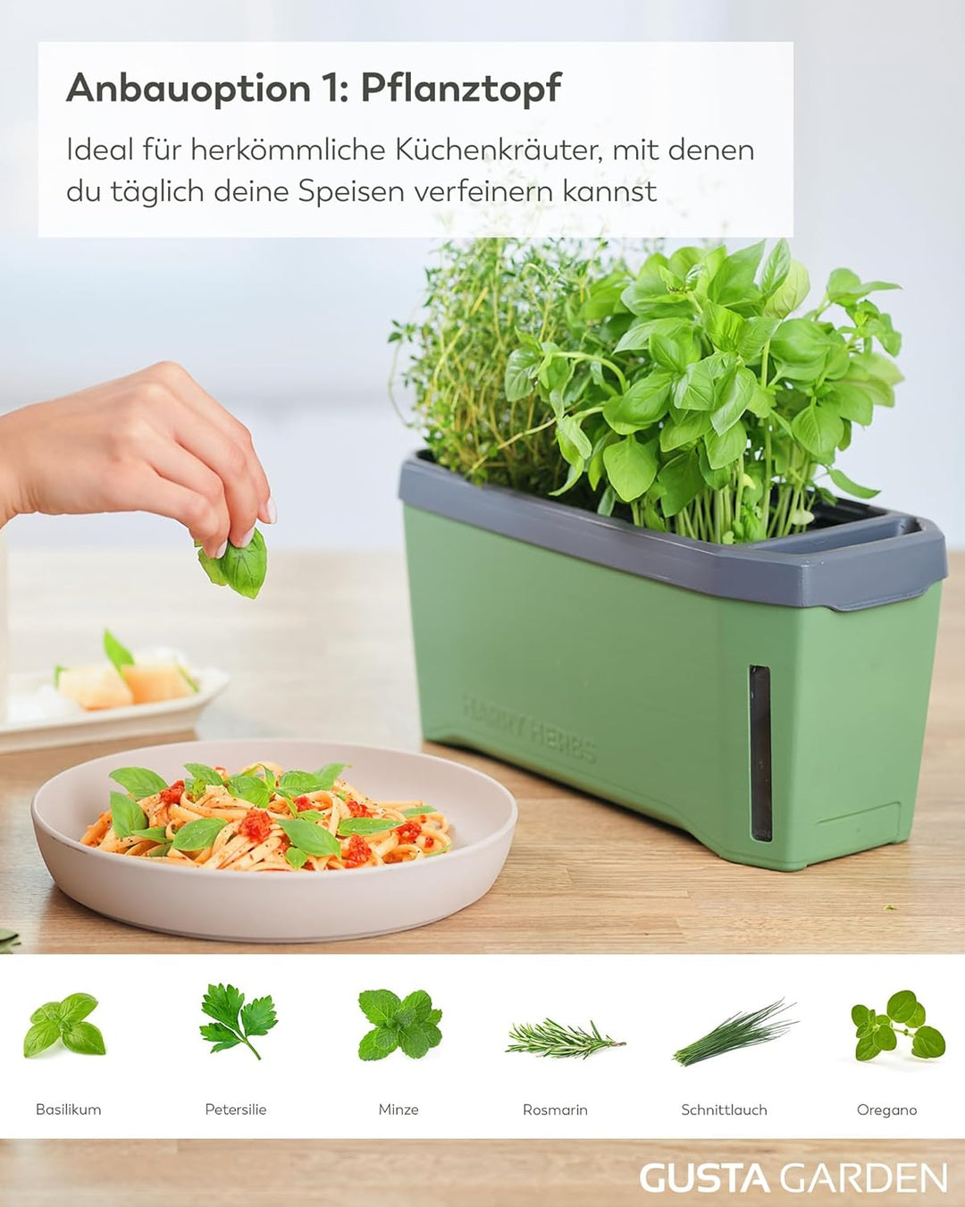 Harry Herbs - 4 in 1 Kräutertopf - Anzucht - Microgreens - Hydroponik - integriertes Wasserreservoir