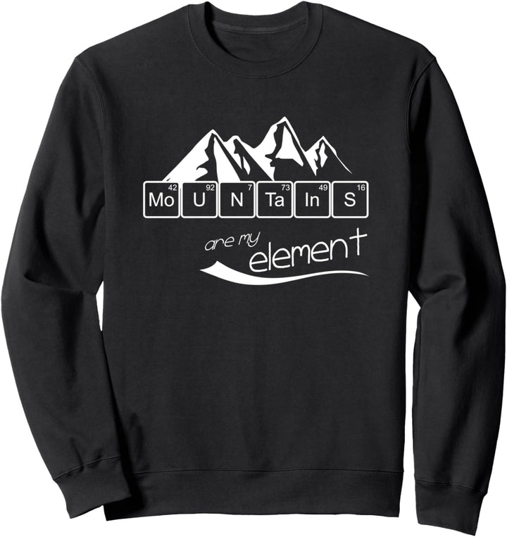 Berge sind mein Element Vintage Wanderer Periodensystem Sweatshirt