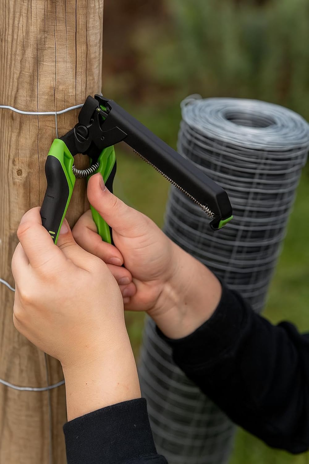 salki Heftklammer-Set mit Ladegerät FSK20C – Zaunzange mit integriertem Drahtschneider bis zu 3 mm D