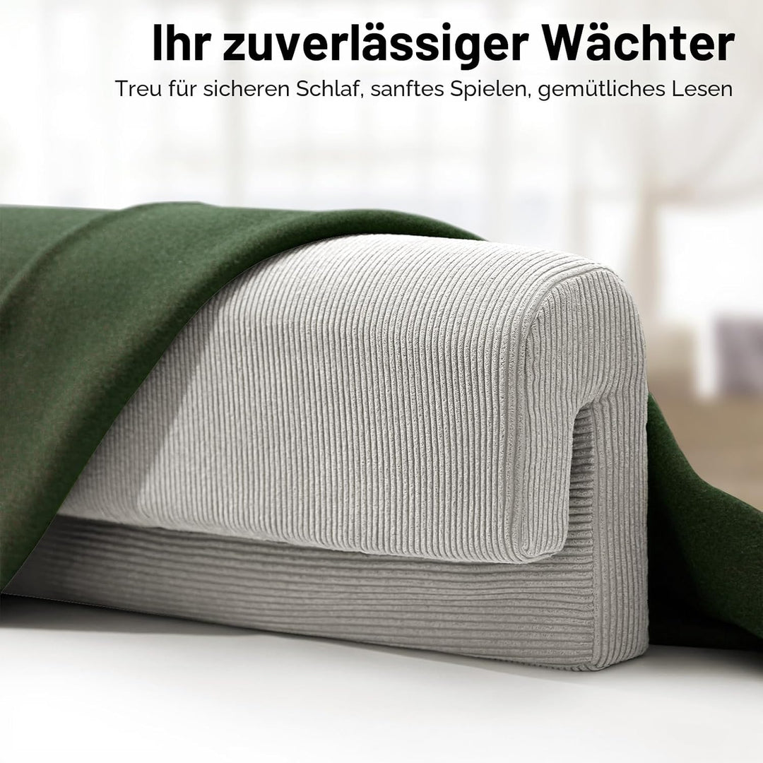 AEOCOO Tragbares Bettgitter für Kleinkinder, Nestchen für Kleinkinder, Bettgitter mit waschbarem Bez