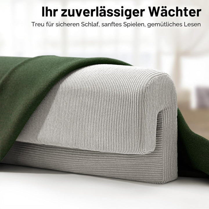 AEOCOO Tragbares Bettgitter für Kleinkinder, Nestchen für Kleinkinder, Bettgitter mit waschbarem Bez
