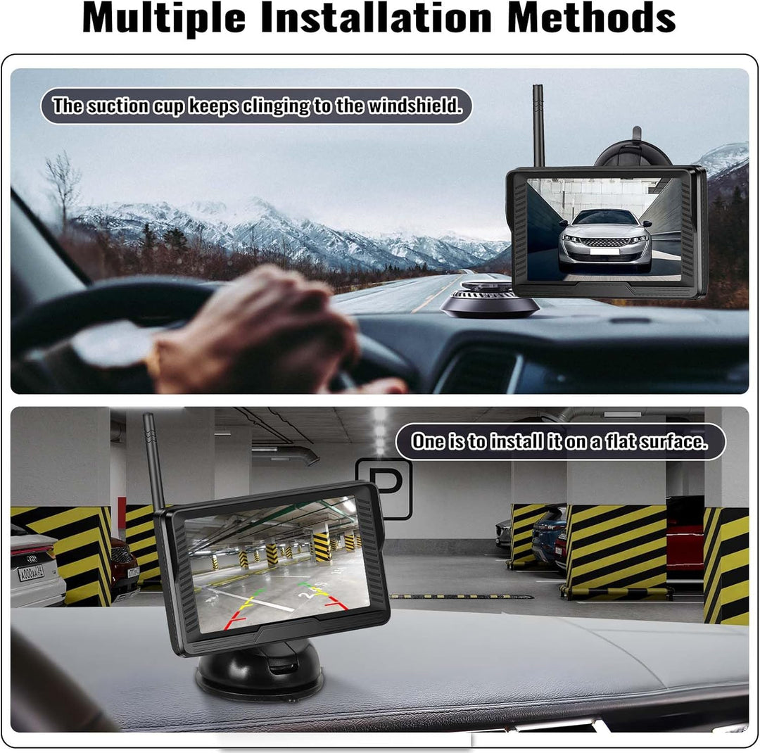 Kabellose Digitale Rückfahrkamera Set, AHD Rückfahrkamera IP69 wasserdichte Nachtsicht in Farbe Kame