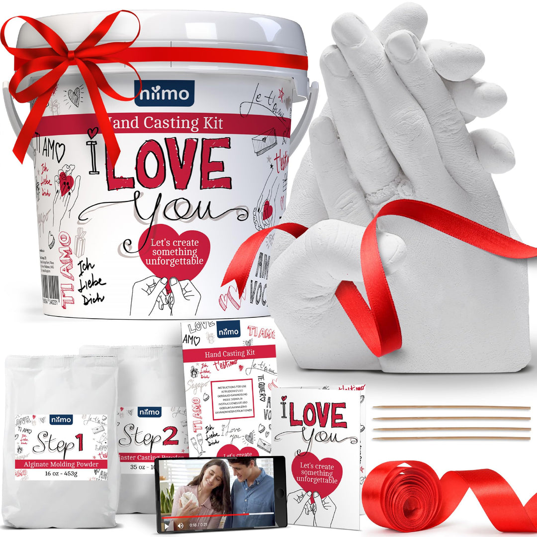 Niimo® 'I love you' 3D Handabdruck Set für Paare - Personalisierte Geschenke für Frauen & Männer, De