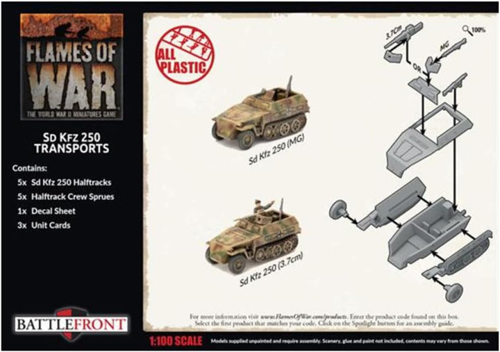 Flames of War: Late War: German: Sd Kfz 250 Half-Track Transport (GBX129)