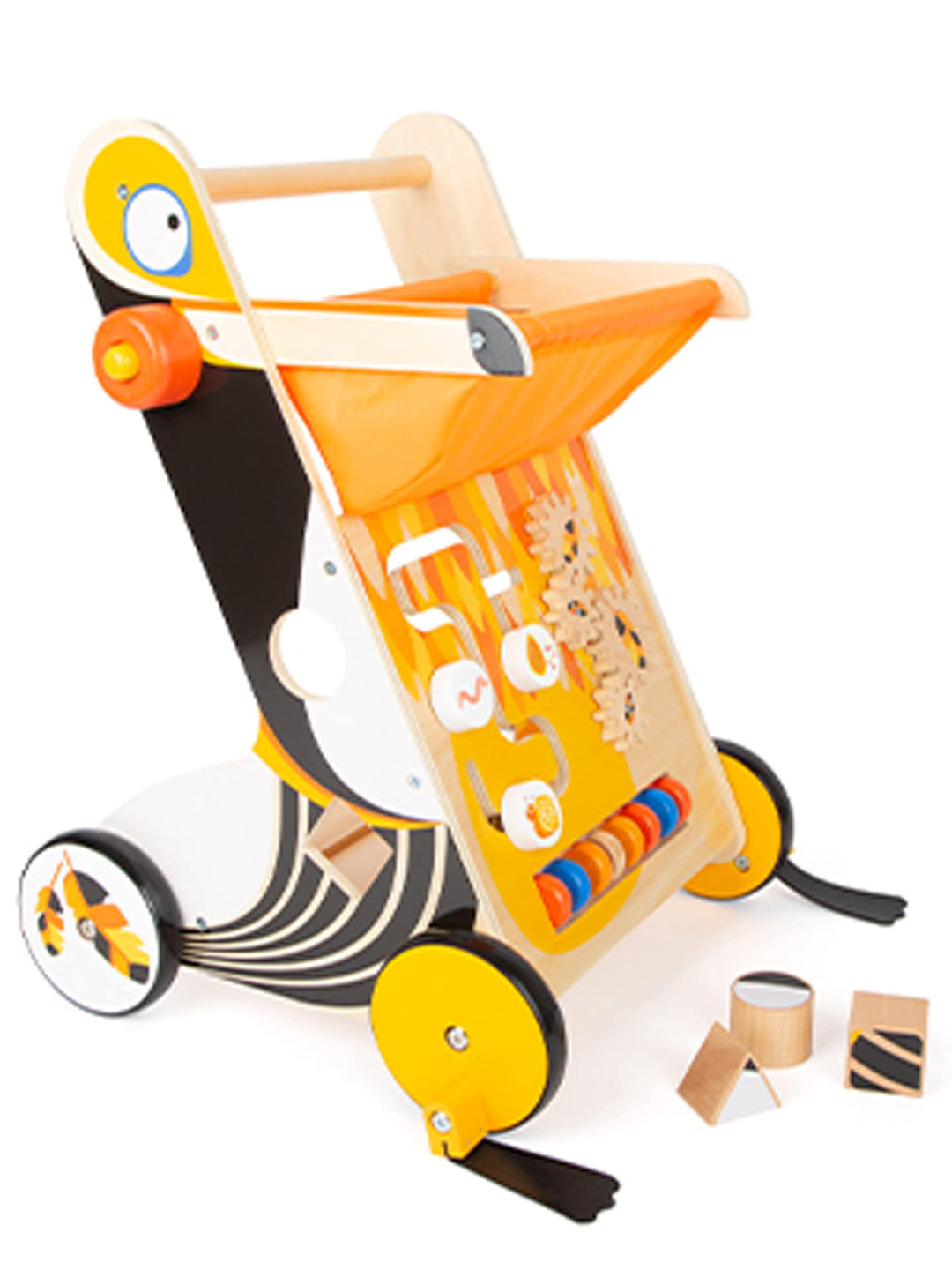 small foot Lauflernwagen Tukan aus Holz mit Bremssystem und vielseitigen Spielmöglichkeiten, für Kin