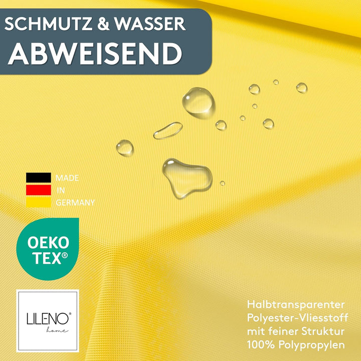 LILENO HOME Tischdeckenrolle 1,10 x 25 m - Tischdecke Gelb aus Vlies - Stoffähnlich, abwaschbare Tis