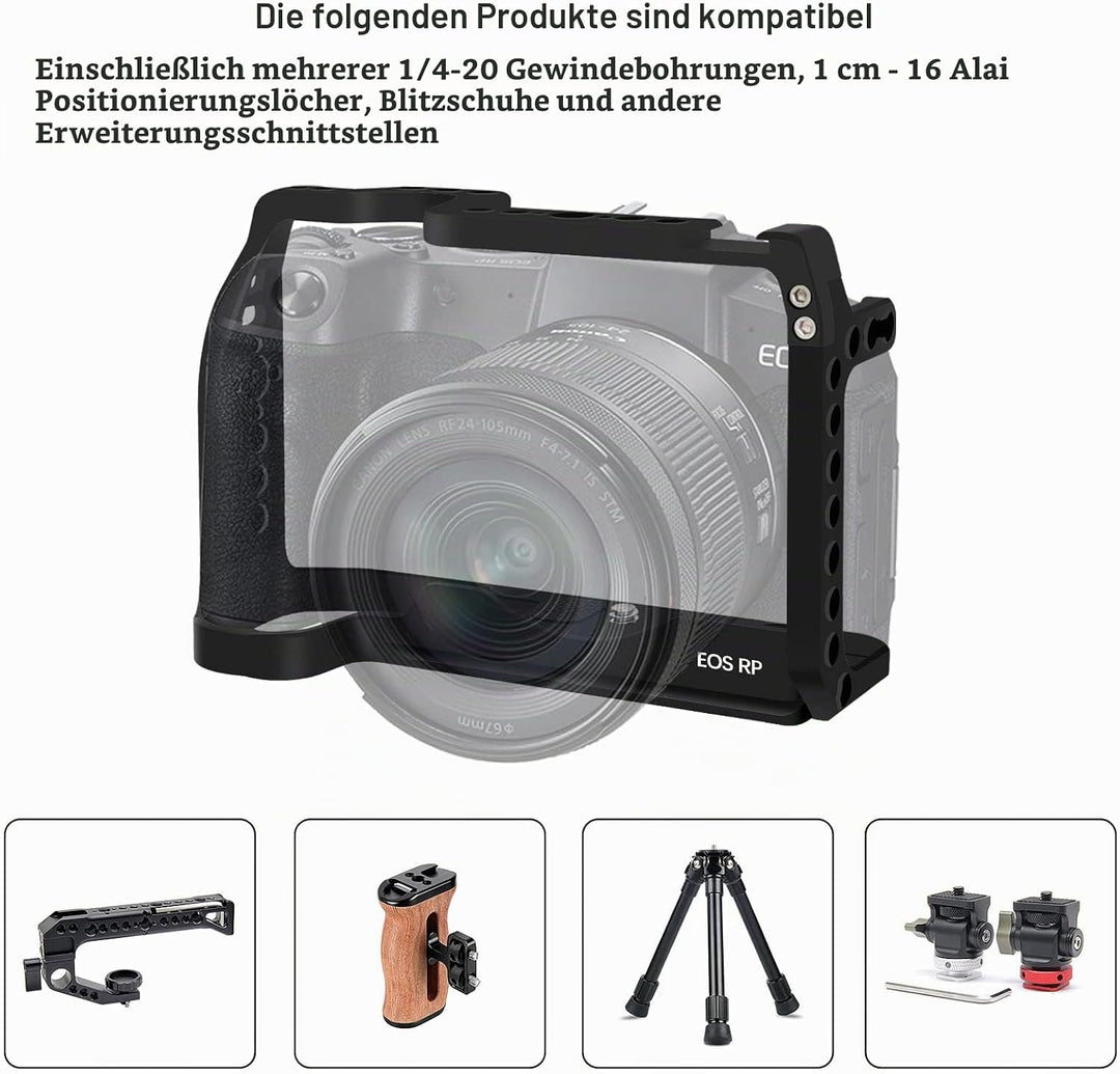 EOS RP Kamerakäfig, EOS RP Käfig für Canon EOS RP Kameratasche Camera Rig Cold Shoe