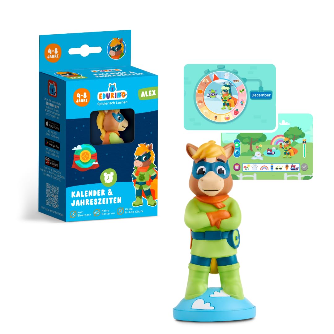 Edurino Figur Alex Jahreszeiten & Kalender ab 4 Jahren inkl. App | Innovatives & digitales Lernspiel