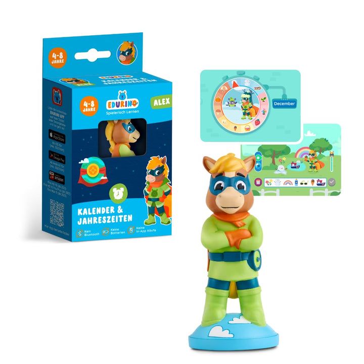 Edurino Figur Alex Jahreszeiten & Kalender ab 4 Jahren inkl. App | Innovatives & digitales Lernspiel